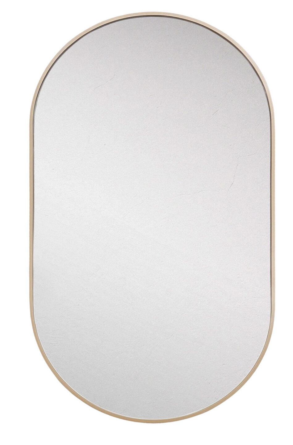 lustro w ksztalcie kapsulki na bialym tle w jasno zlotej ramie bright gold