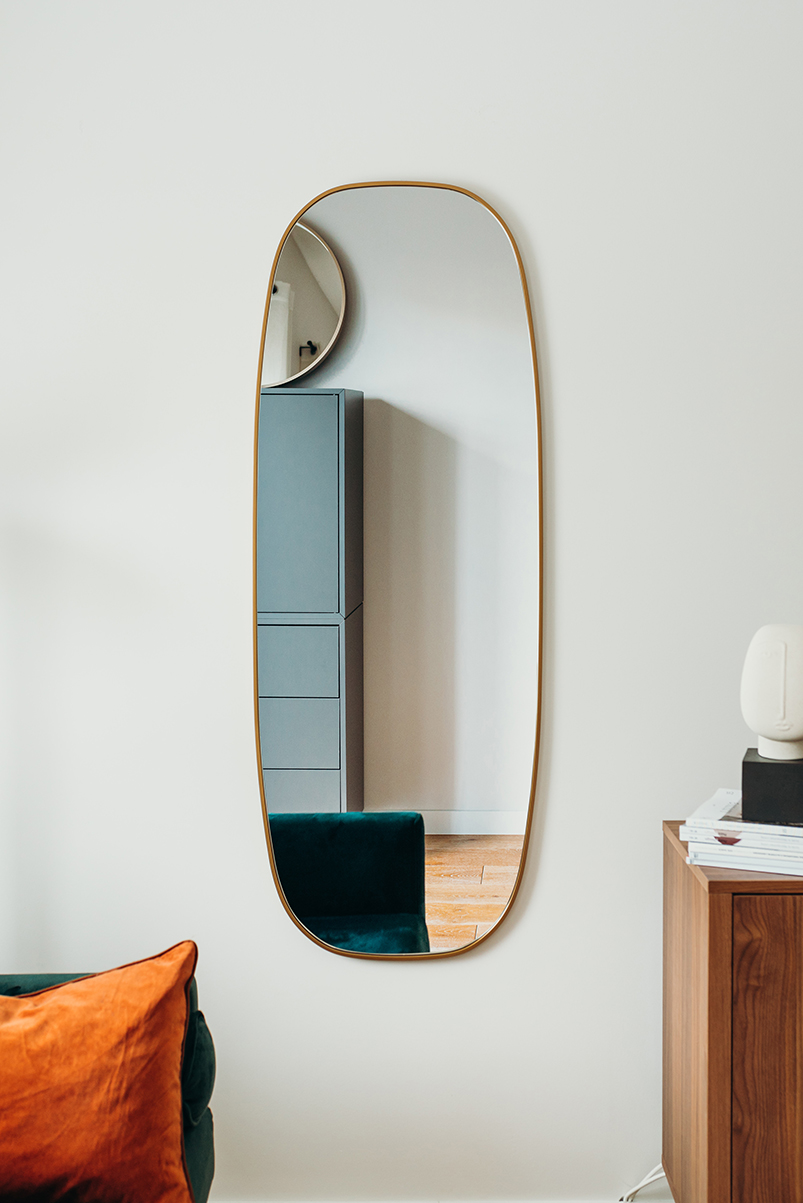 LUSTRO W ZŁOTEJ RAMIE NA KORYTARZ - BARREL