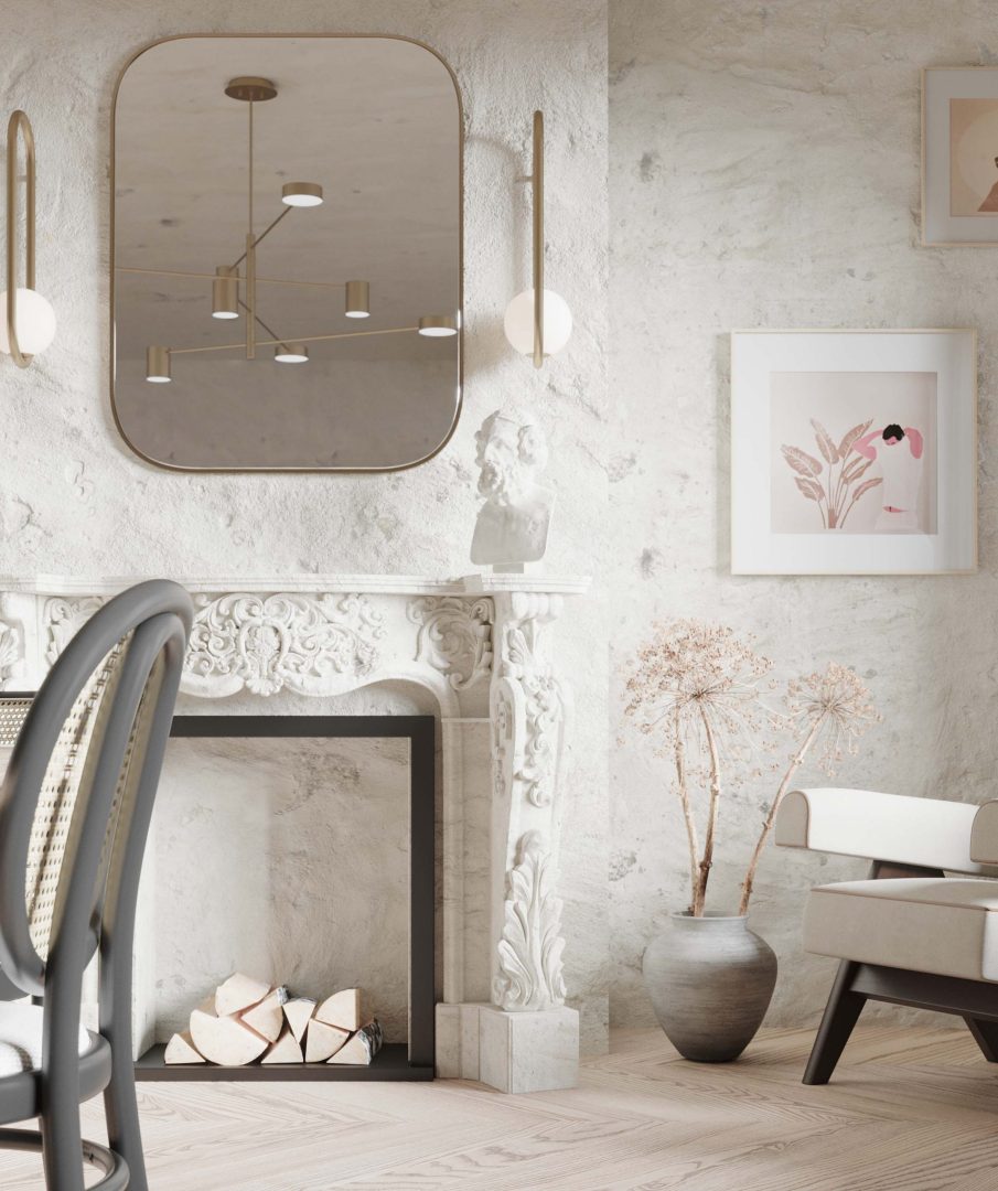 LUSTRO W ZŁOTEJ RAMIE Z ZAOKRĄGLONYMI NAROŻNIKAMI 2