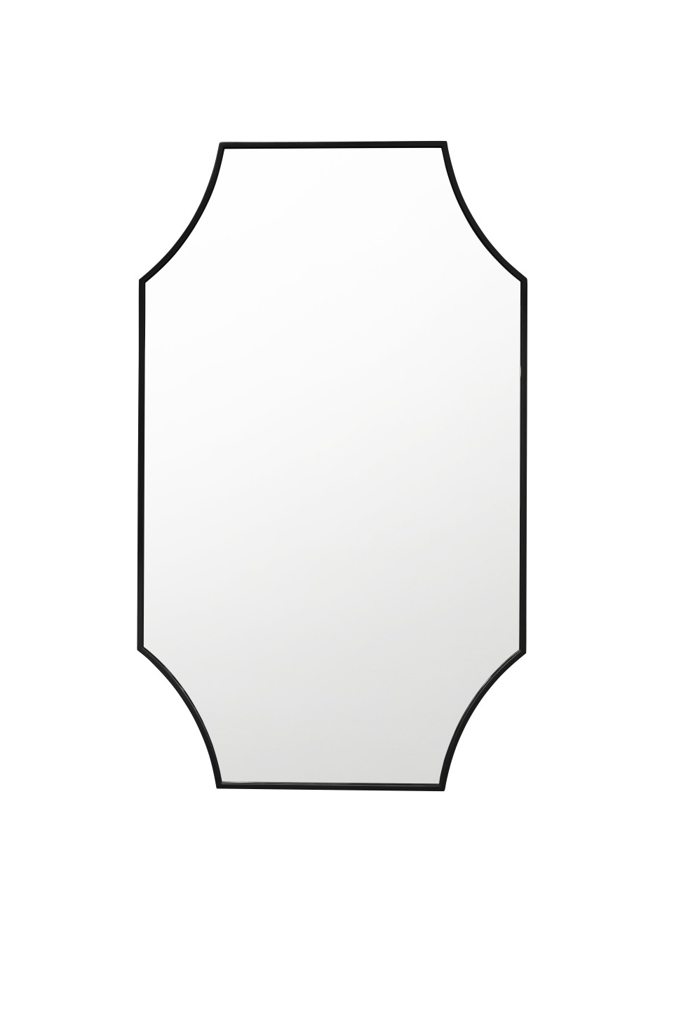 lustro Flossy w czarnej ramie na białym tle