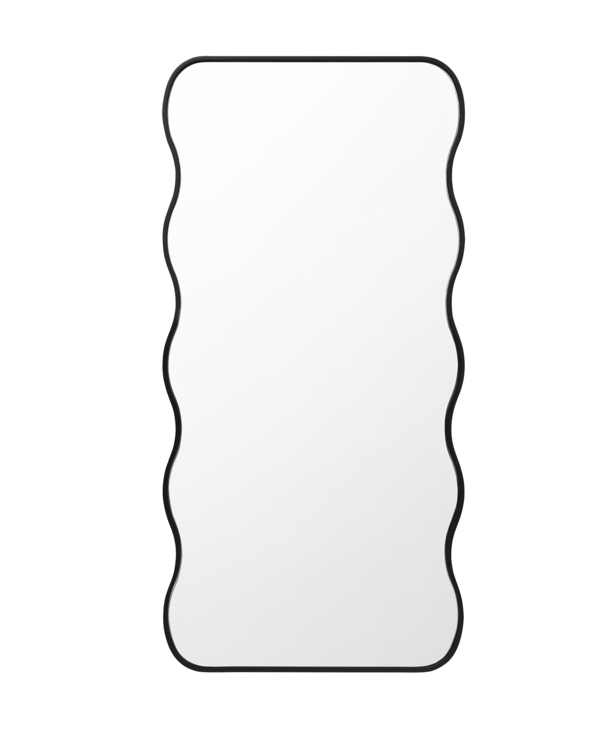lustro Wavy czarna rama na białym tle