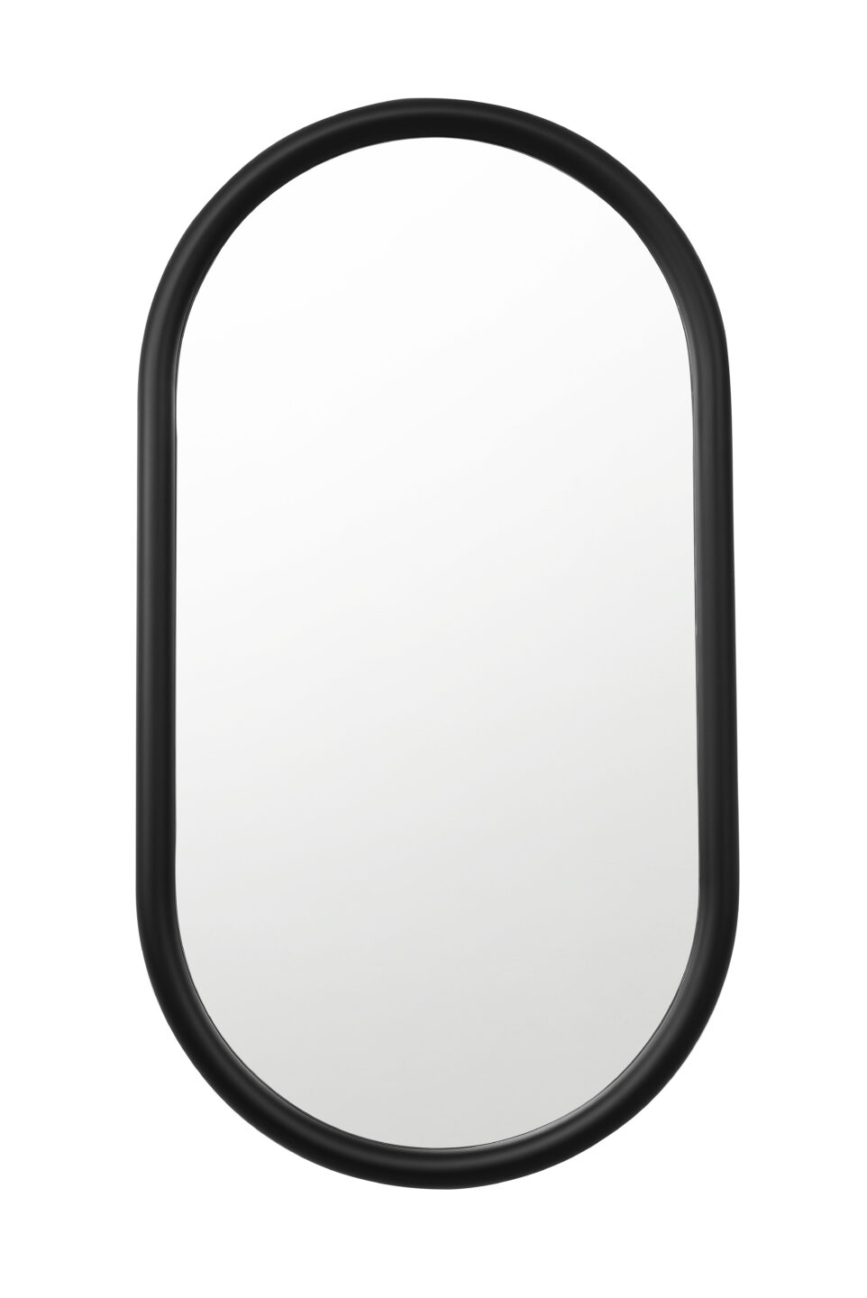 lustro owalne puffy w czarnej ramie