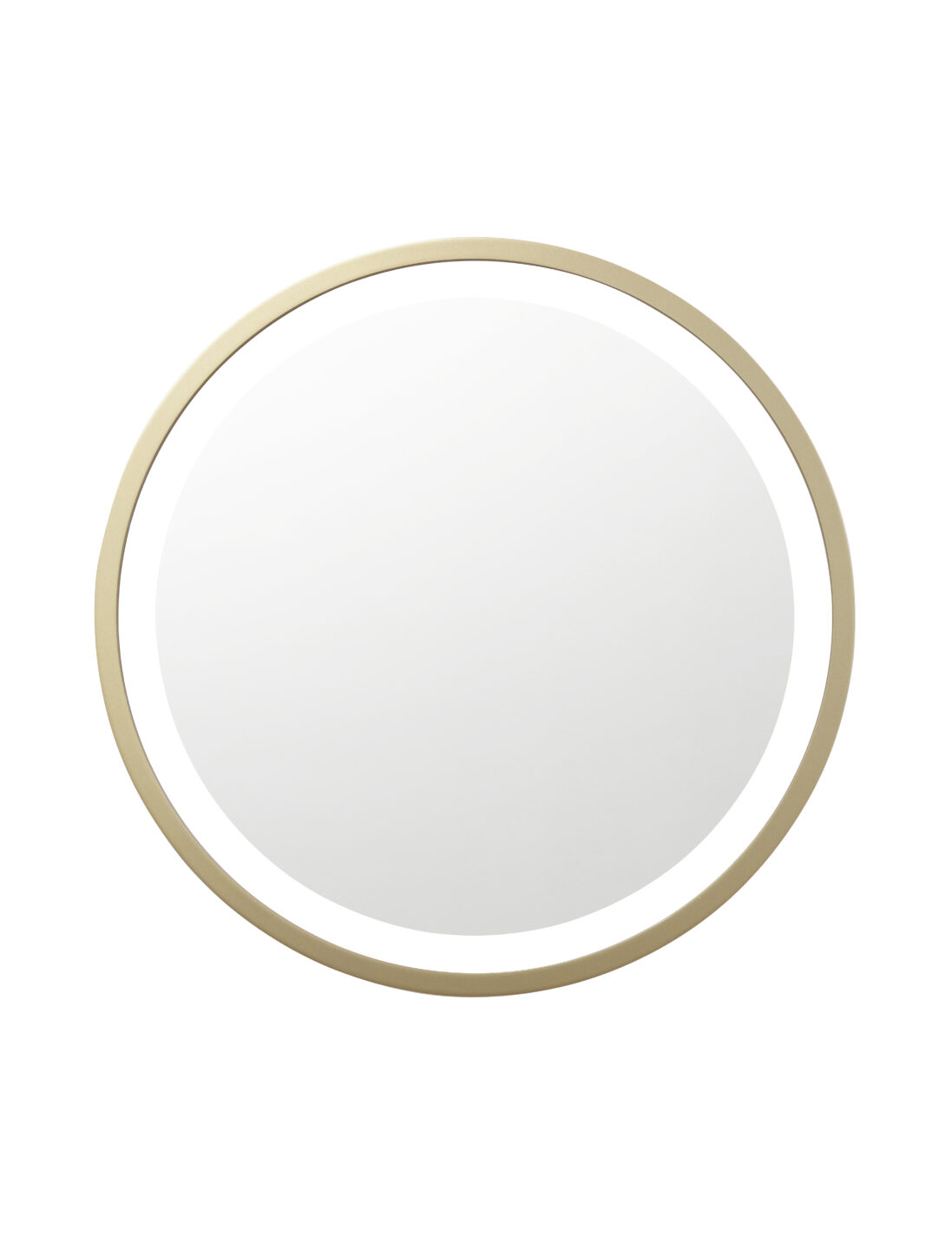 okrągłe lustro do makijażu w złotej ramie
