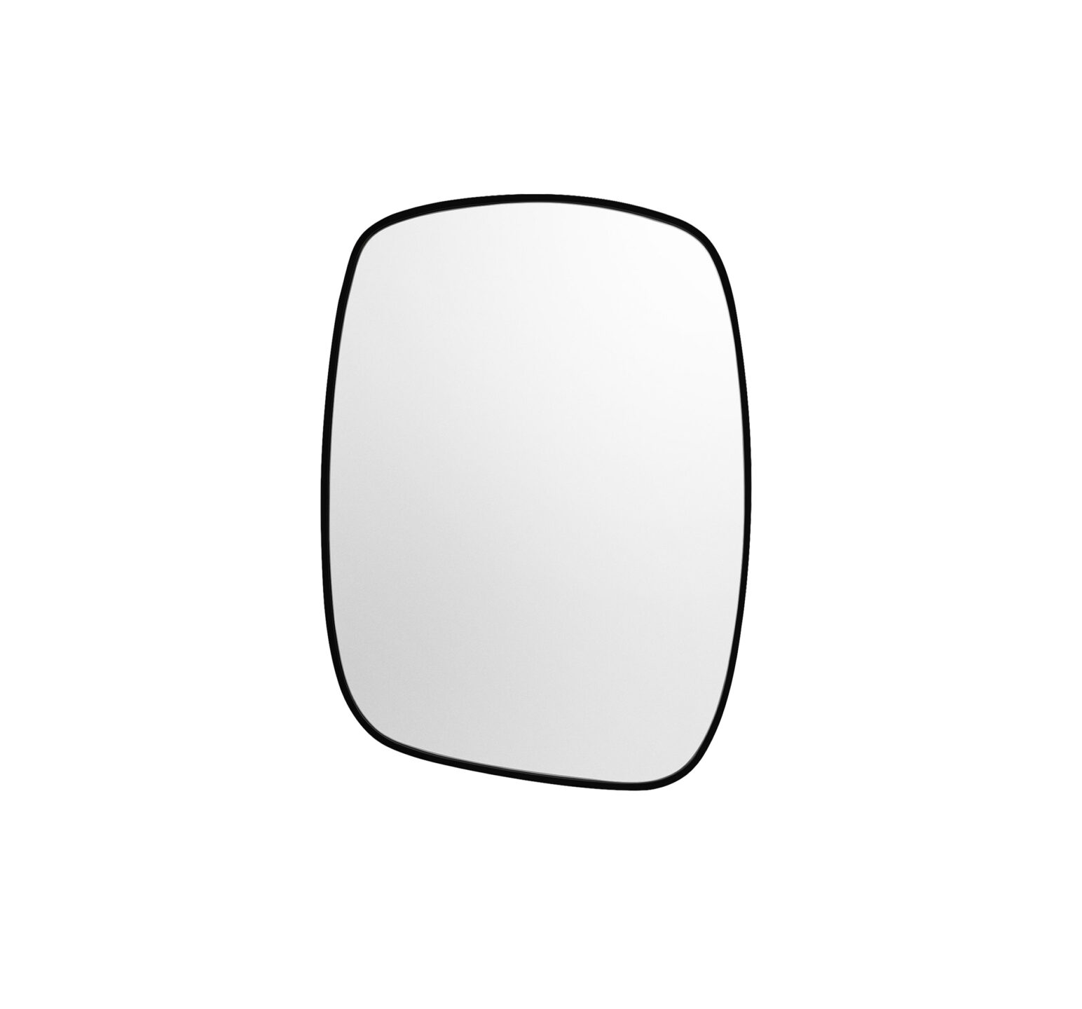 nieregularne lustro w czarnej ramie