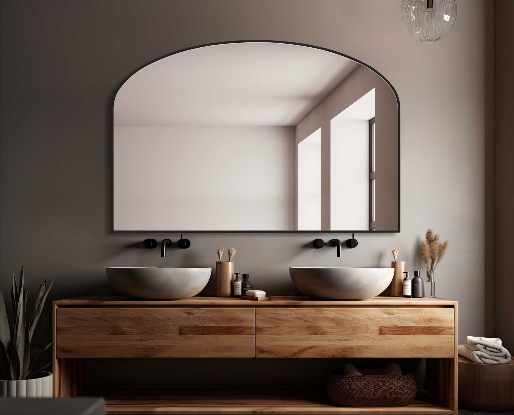 lustr vinta w lazience w stylu boho