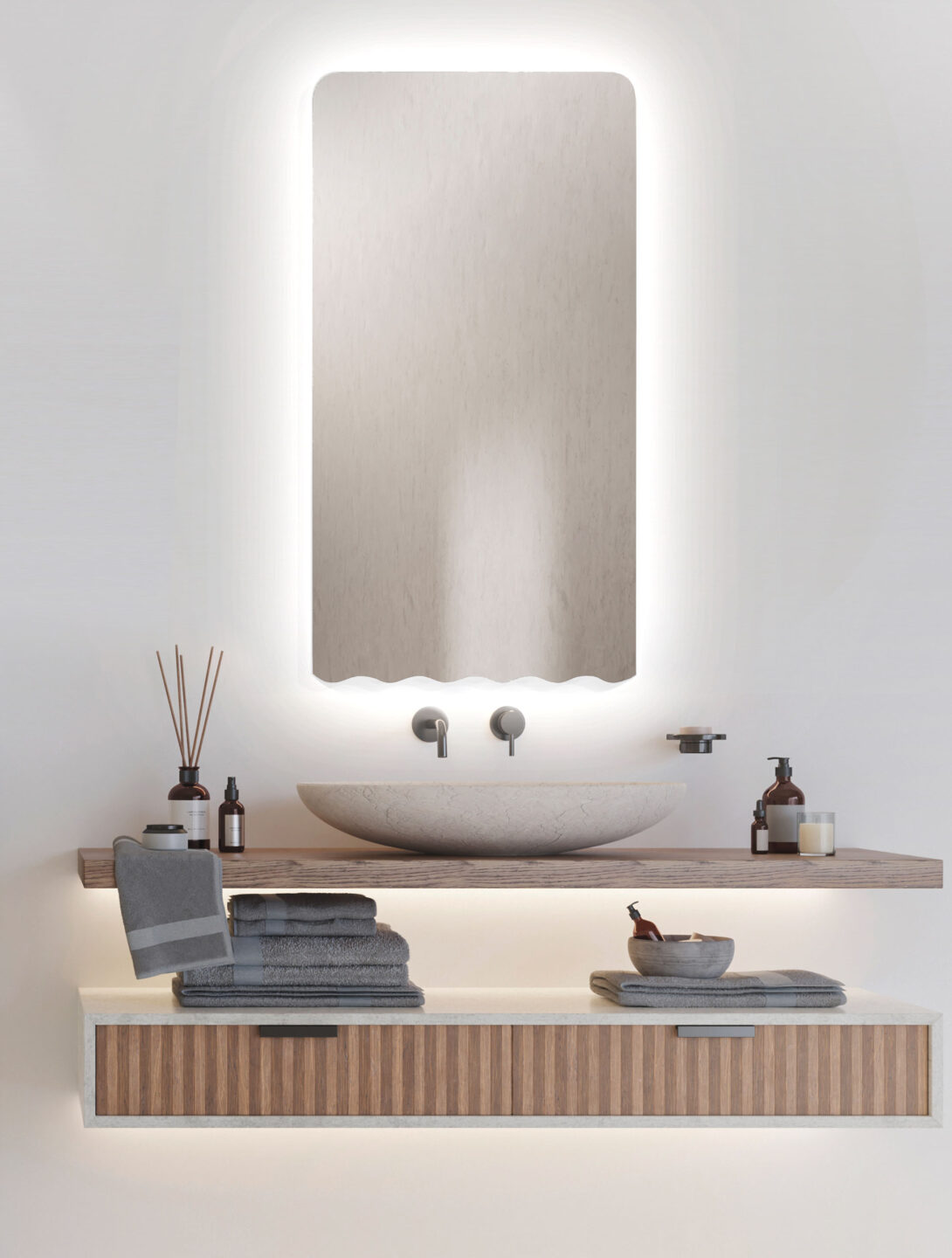 lustro Frilly nad umywalką