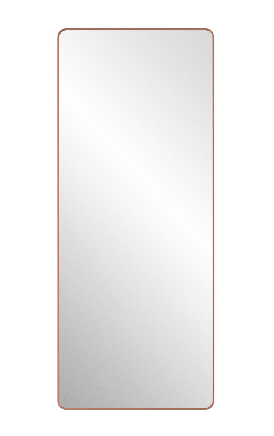 lustro na korytarz corner copper w miedzianej ramie na białym tle